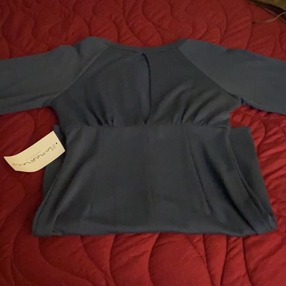 Blue Long Sleeve BodyCon Dress - Picture 3 of 4